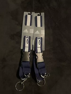 $10 • Buy LOT Of 2 NEW ADIDAS Lanyard With Quick Release Buckle - Key Chain Blue White