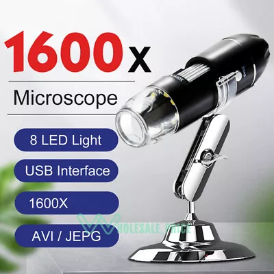 8 Led 1600X Zoom HD USB Digital Microscope Endoscope Magnifier Camera With Stand • $25.11