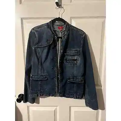 MOSSIMO Womens Jean Jacket 100% Cotton Button Down Medium Wash Size XL • $18