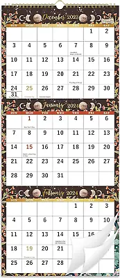 2024 Wall Calendar - 3 Month Display 3-Month One Page Brown • $5.64