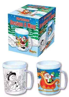 Design Your Own Christmas Mug Xmas Craft Colouring Activity Stocking Filler • £2.49