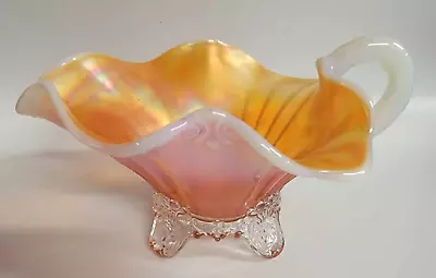 Dugan Peach Opalescent Fan Carnival Glass  • $35