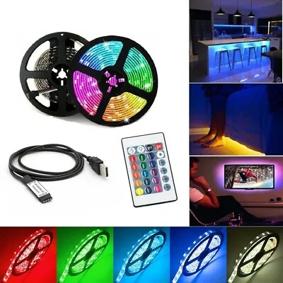 1-5m USB Led Lights Strips 5050 RGB TV Backlight With Controller Mood Lighting • $5.19