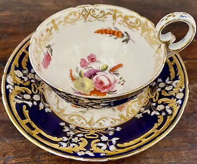 Regency Minton Cup And Saucer Sevres Style Cobalt Blue Heavy Gold Enameled • $279