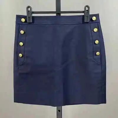 NEW J Crew Blue Nautical Button Skirt Womens 00 • $19.99