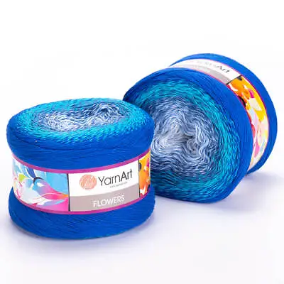 YarnArt Flowers 1 X 250g Cake 1000m Knitting Wool Crochet Yarn 59 Colours • £12.99