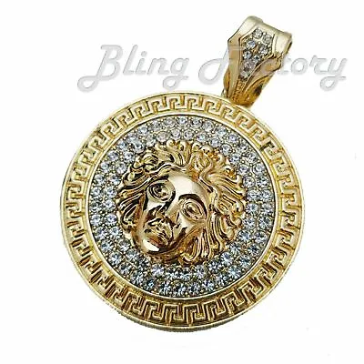 Hip Hop Jewelry Iced Icy Medusa Medal Bling Lab Diamond Large Charm Pendant • $42.99