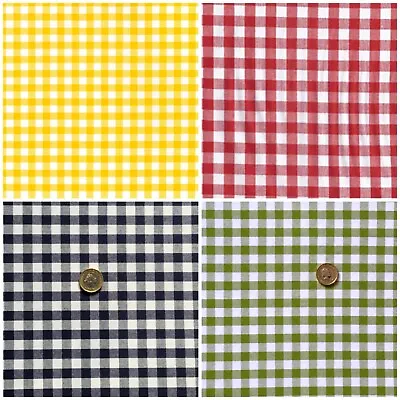 100% Cotton Extra Wide Yarn Dyed Craft Fabric 1/3”  9mm GINGHAM Check Green Red • £3.65