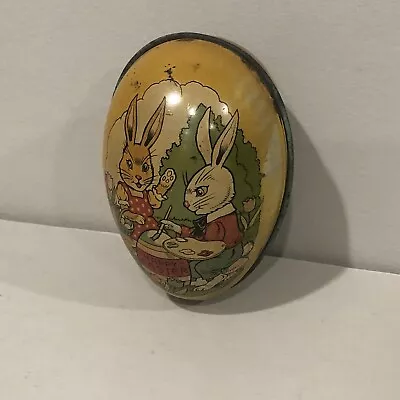 Vintage 30s Chien Tin Toy Easter Egg Bunny Rabbit Artist Painting Pallet • $34.99