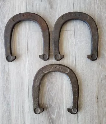 Vtg Royal St Pierre Genuine Forged Pitching Horseshoe Lot Of 3 • $14.99