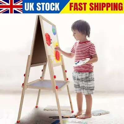 Kid Easel Wooden 3in1 Double Sided Magnetic Children's Drawing Art Chalk Board • £19.89