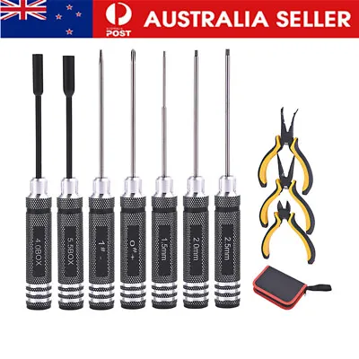 10 In 1 Rc Tools Kits Box Set Screwdriver Pliers Hex Repair For Helicopter Car • $59