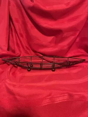 $29 • Buy Vintage Canoe Boat Shape Metal Basket 18” Long