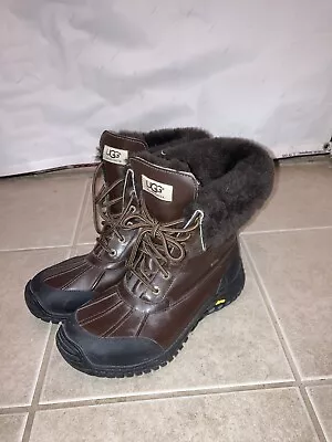 UGG Adirondack II Obsidian Brown Waterproof Leather Snow Boots Size 9 Womens • $44.89