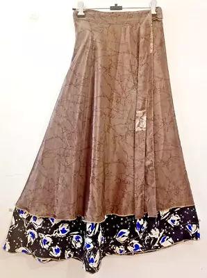 Regular Ankle Magic Wrap Skirt Vintage Silk Sari Bohemain Skirt Multicolor Maxi • $36.01