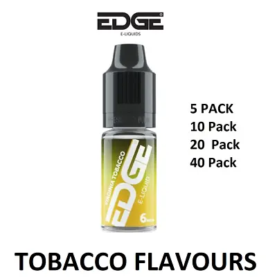 Edge Liquid 10ml Tobacco Flavoured Vape Juice E-Liquid 5 10 20 40 Pack 10ml • £13.49