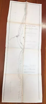 1862 US Coast Survey Map Of NEW YORK  HUDSON RIVER Poughkeepsie To Glasco • $75