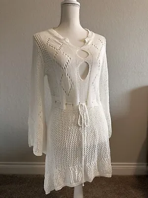 £19.17 • Buy Hand Crocheted Soft White Dress Coverup SzSmall