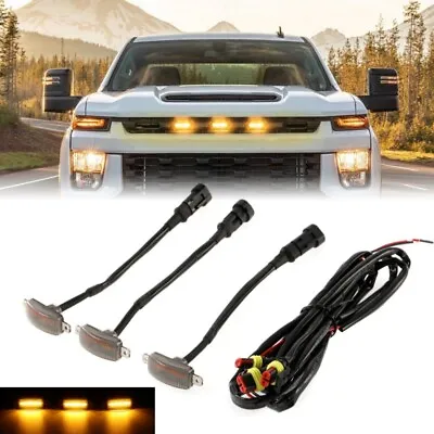 5X Smoked Shell Amber LED Front Grille Running Lights For Chevy Silverado 1500 • $18.98