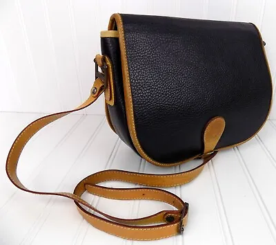 La Tour Eiffel Womens 1887 Paris Vintage Purse  Black Brown Leather Cross Body • $38.25