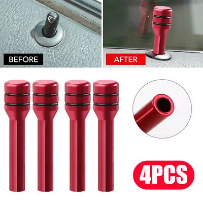 4x/Set Car Parts Red Door Locking Lock Knob Pull Pins Cover Kit Auto Accessories • $6.59