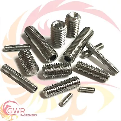 £3.06 • Buy M2 M2.5 M3 M4 M5 M6 M8 M10 A2 Stainless  Plain Cup Point Grub Screws - Set Screw