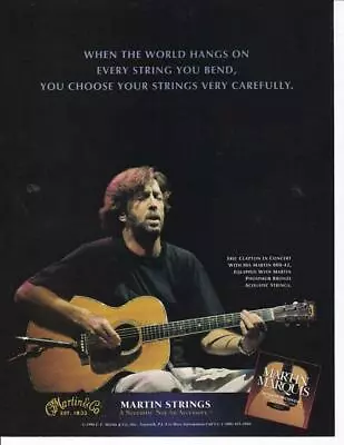 Rare 1996 Martin Guitar Ad/ Great Art / Eric Clapton • $9.95