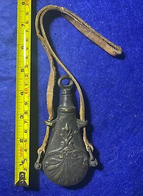 Rare 17-18th Century Heavy Bronze Powder Flask With Original Plug & Ring Hooks • $325