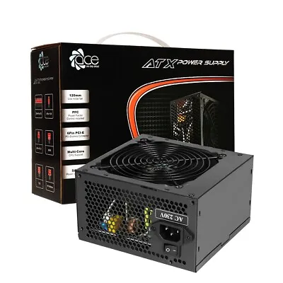 ACE 750W PSU PC Power Supply Unit Quiet 120mm Fan ATX 8pin 12V 8-Pin PCI-E SATA • £29.99