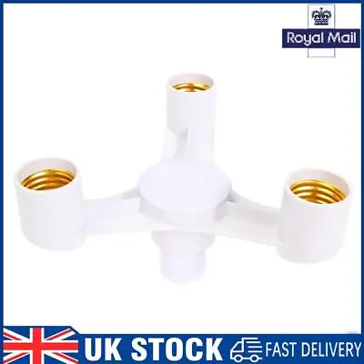 3 In 1 E27 To 3E27 Base Socket Splitter LED Light Lamp Bulb Adapter Holder • £6.39