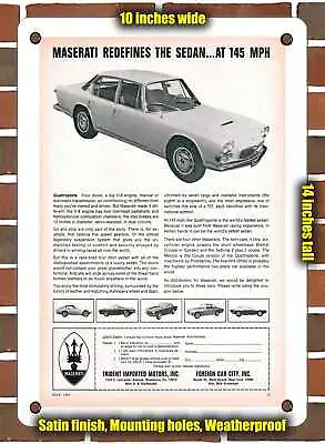 METAL SIGN - 1967 Maserati Quattroporte 4-Door - 10x14 Inches • $24.61