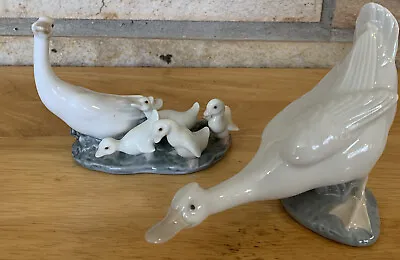 Lot Of 2 Lladro   Goose Family    Figurine + Nao Lladró Goose • $39