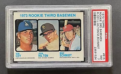 1973 Topps #615 Rookie 3rd Basemen W/ Mike Schmidt RC HOF PSA 7 NM • $9.99