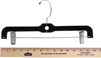 Hangers Plastic Pant Skirt Plastic Black 14  Padded Metal Clips Swivel Hook • $6.99