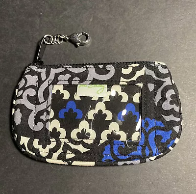 Vera Bradley Retired Fall 2013 ID Coin Clip Zip Bag Lipstick Canterberry Cobalt • $10.95