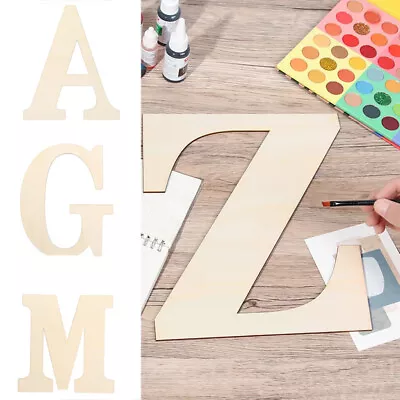 Wooden Letters A-Z Crafts Blank Art Plaques Wedding DIY Alphabet Door Ornaments • $6.49