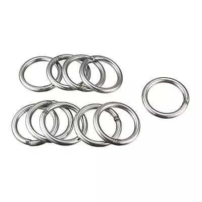 10Pcs Welded O Ring 40mm X 5mm Strapping Round Rings 201 Stainless Steel • $26.95