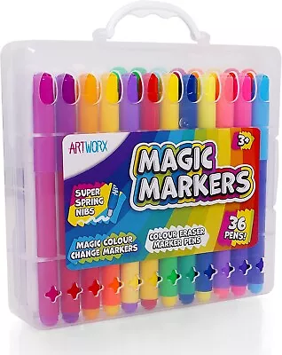 £11.49 • Buy Magic Pens Colour Changing Felt Tip For Children 36 Magic Markers & Carry Case