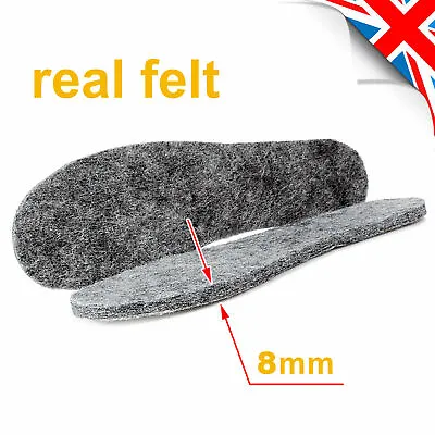 £1.15 • Buy Warm INSOLES THICK 8mm FELT SHOES Iinner For Boots, Shoes // Mens, Women, Unisex