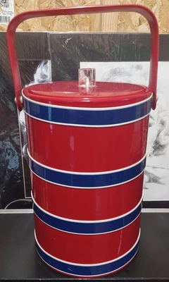 $25 • Buy Vintage Georges Briard Bucket Striped Red White And Blue A Few Dings & Marks
