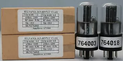 JAN CHS 6SN7GT VT-231 Sylvania Clear Glass Made In USA Amplitex Tested 1MP • $399.94