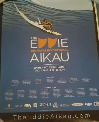 Eddie Aikau Waimea Hawaii Big Wave Surf Surfing Poster 2018-2019 • $25