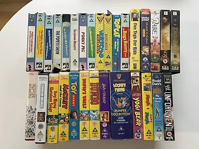 Huge Collection 30xVHS Video Tapes - Disney/Kids TV - Top Cat/Morph/Mickey Mouse • $6.30