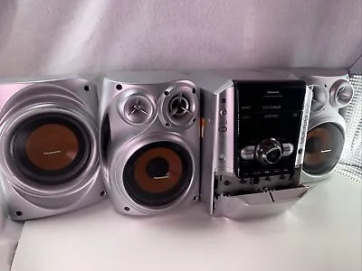 Panasonic BOOMBOX Shelf System SA-AK640 5-Disc Changer 2x Cassette L R Subwoofer • $149