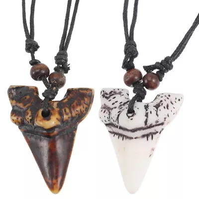 2 Pcs Neck Chain For Men Beach Jewelry Necklace Wooden Beads • £7.79