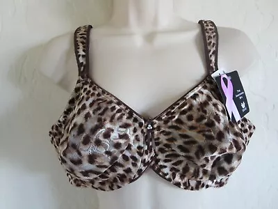  Wacoal 38c #855167 Awareness Full Figure Underwire Bra Brown/ Wild Nwt $67 • $44.10