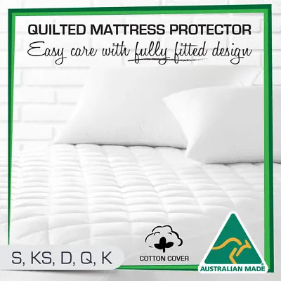 $29 • Buy Cotton Quilted Aus Made Fully Fitted Bed Mattress Protector(All Size)