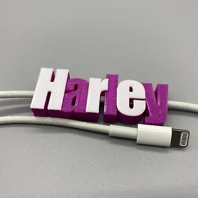 £4 • Buy Personalised IPhone USB Charging Cable Clip / Label / Marker / Identifier / Gift