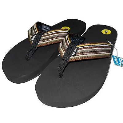 Teva Flip Flops Mens Brown Mush II Webbing Original Sandal Quick Dry Lightweight • $50.38