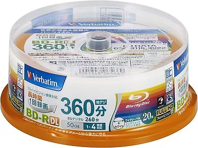 Verbatim Bar Batam Blu-ray Disc BD-R DL 50GB 20 Sheets For Recording Once • $54.67